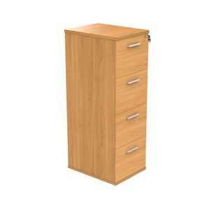 Polaris 4 Drawer Filing Cabinet 460x600x1358mm Norwegian Beech KF78105