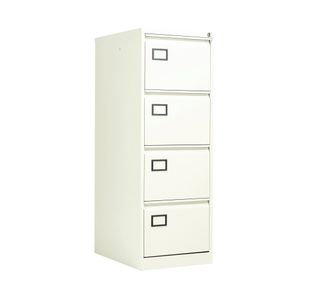 Jemini 4 Drawer Filing Cabinet Lockable 470x622x1321mm White KF78708