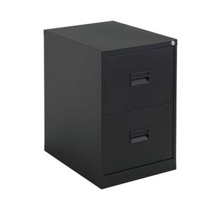 Talos 2 Drawer Filing Cabinet 465x620x700mm Black TCS2FC-BK