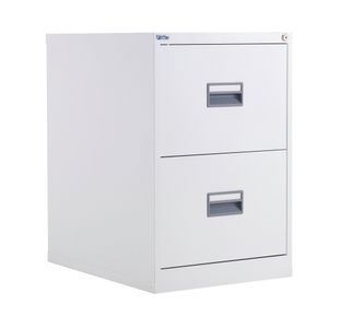 Talos 2 Drawer Filing Cabinet 465x620x700mm White TCS2FC-WH