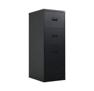 Talos 4 Drawer Filing Cabinet 465x620x1300mm Black TCS4FC-BK