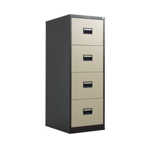 Talos 4 Drawer Filing Cabinet 465x620x1300mm Coffee Cream TCS4FC-CC