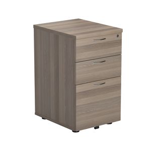 Jemini 3 Drawer Tall Mobile Pedestal 404x500x690mm Grey Oak KF78947