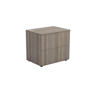 Jemini 2 Drawer Desk Side Filing Cabinet 800x600x730mm Grey Oak KF78953