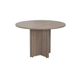 Jemini Round Meeting Table 1100x1100x730mm Grey Oak KF78959