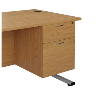 Jemini 2 Drawer Fixed Pedestal 404x500x495mm Beech KF79860