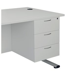 Jemini 3 Drawer Fixed Pedestal 400x500x495mm White KF79871