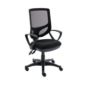 Astin Nesta Mesh Back Operator Chair with Fixed Arms 590x900x1050mm Black KF800022