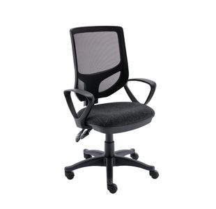 Astin Nesta Mesh Back Operator Chair Charcoal with Fixed Arms 590x900x1050mm Royal Blue KF800025