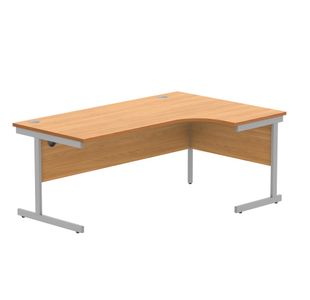 Astin Radial Right Hand Single Upright Desk 1800x1200x730mm Beech/Silver KF800030