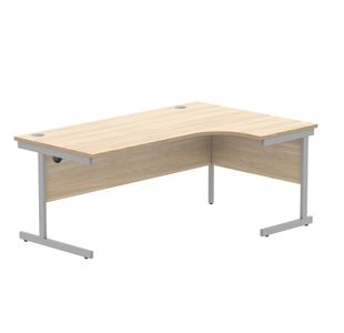 Astin Radial Right Hand Single Upright Desk 1800x1200x730mm Oak/Silver KF800032