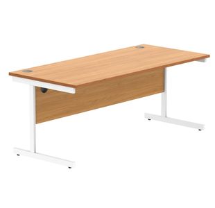 Astin Rectangular Single Upright Cantilever Desk 1800x800x730mm Beech/White KF800066
