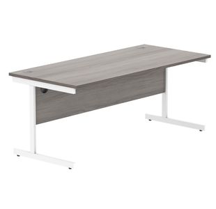 Astin Rectangular Single Upright Cantilever Desk 1800x800x730mm Grey Oak/White KF800067