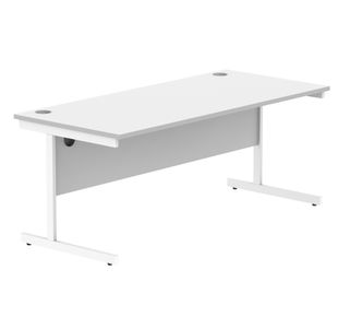 Astin Rectangular Single Upright Cantilever Desk 1800x800x730mm White/White KF800069