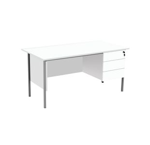 5 Star Modara Desk 3 Drw Fixed Pedestal 1500x730mm White KF800071