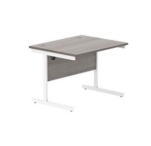 Astin Rectangular Single Upright Cantilever Desk 800x800x730mm Grey Oak/White KF800076