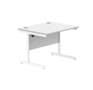 Astin Rectangular Single Upright Cantilever Desk 800x800x730mm White/White KF800078