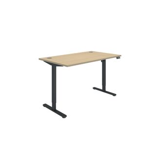 Polaris SM Sit/Stand Height Adjustable Desk 1400x800 Oak/Blk KF800092