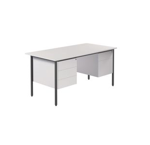 5 Star Modara Desk 2/3 Drw Fixed Pedestal 1500x730mm White KF800093