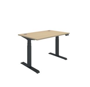 Polaris DM Sit/Stand Height Adjustable Desk 1200x800 Oak/Blk KF800103