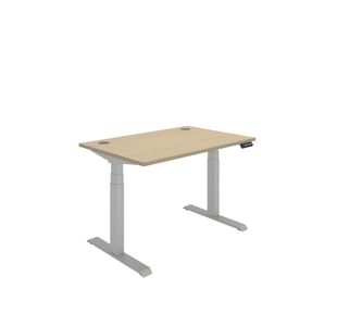 Polaris DM Sit/Stand Height Adjustable Desk 1200x800 Oak/Slv KF800104