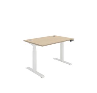 Polaris DM Sit/Stand Height Adjustable Desk 1200x800 Oak/Wht KF800105