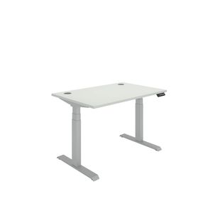 Polaris DM Sit/Stand Height Adjustable Desk 1200x800 Wht/Slv KF800107