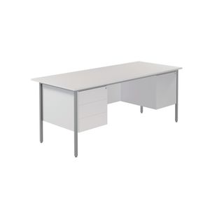 5 Star Modara Desk 2/3 Drw Fixed Pedestal 1800x730mm White KF800108