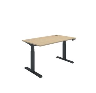 Polaris DM Sit/Stand Height Adjustable Desk 1400x800 Oak/Blk KF800116