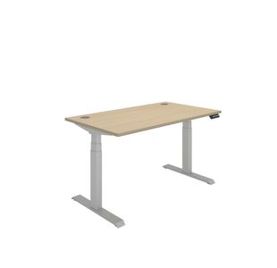 Polaris DM Sit/Stand Height Adjustable Desk 1400x800 Oak/Slv KF800117