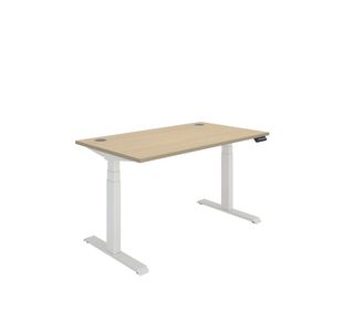 Polaris DM Sit/Stand Height Adjustable Desk 1400x800 Oak/Wht KF800118