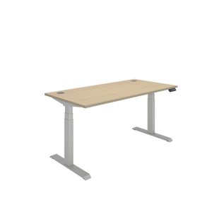 Polaris DM Sit/Stand Height Adjustable Desk 1600x800 Oak/Slv KF800129