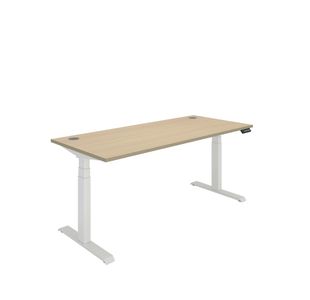 Polaris DM Sit/Stand Height Adjustable Desk 1800x800 Oak/Wht KF800142