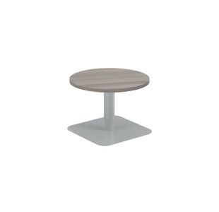 5 Star Forge Low Round Table 600mm Grey Oak/Silver KF800175