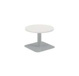 5 Star Forge Low Round Table 600mm White/Silver KF800178