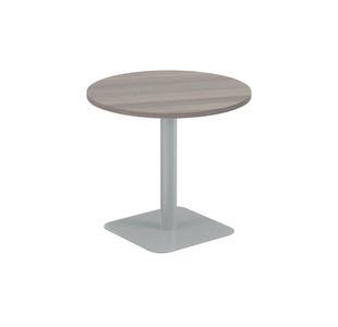 5 Star Forge Mid Round Table 800mm Grey Oak/Silver KF800212