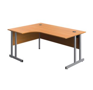 5 Star Modara TU LH Radial Desk 1600x1200x730mm Beech/Silver KF800231