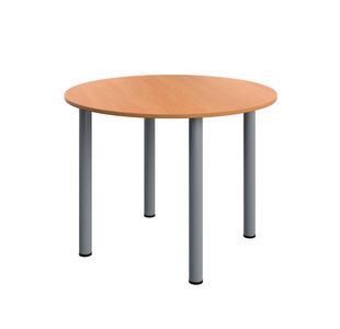 5 Star Modara Round Pole Leg Meeting Table 1000x730mm Beech KF800233