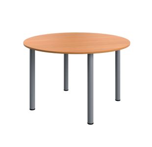 5 Star Modara Round Pole Leg Meeting Table 1200x730mm Beech KF800234