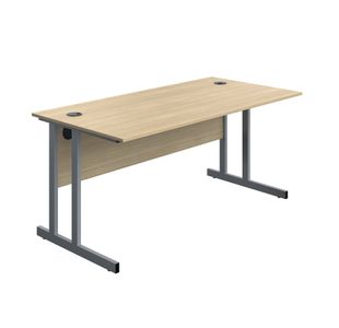 5 Star Modara Twin Upright Desk 1600x800x730mm Oak/Silver KF800254
