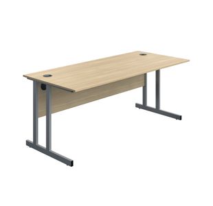 5 Star Modara Twin Upright Desk 1800x800x730mm Oak/Silver KF800255