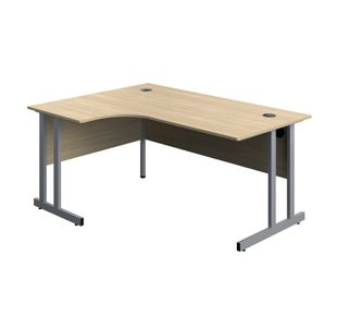5 Star Modara TU LH Radial Desk 1600x1200x730mm Oak/Silver KF800256