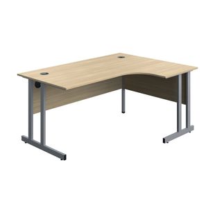 5 Star Modara TU RH Radial Desk 1600x1200x730mm Oak/Silver KF800257