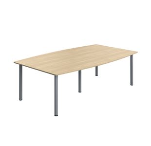 5 Star Modara Barrel Shaped Boardroom Table 2400x730mm Oak KF800263