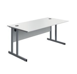 5 Star Modara Twin Upright Desk 1600x800x730mm White/Silver KF800275