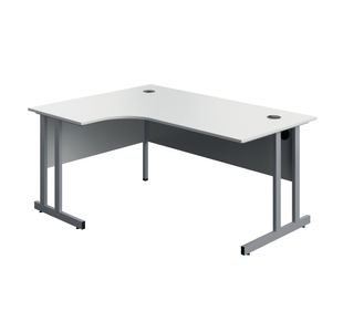 5 Star Modara TU LH Radial Desk 1600x1200x730mm White/Silver KF800277