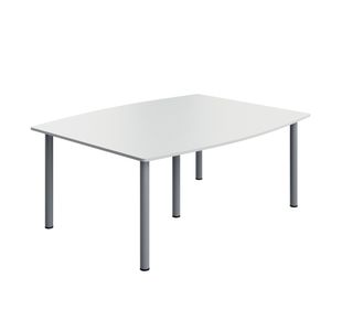 5 Star Modara Barrel Shaped Boardroom Table 1800x730mm White KF800285