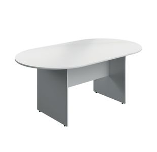 5 Star Modara Oval Wooden Boardroom Table 1800x730mm White KF800287