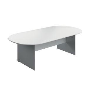 5 Star Modara Oval Wooden Boardroom Table 2400x730mm White KF800288