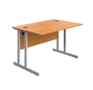 5 Star Modara Twin Upright Desk 1200x800x730mm Beech/White KF800297